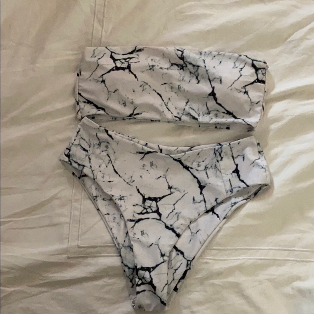 Marble High Waisted Swimsuit
